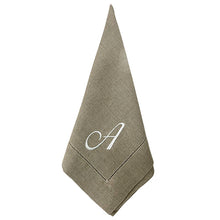 monogrammed linen hemstitch napkin in natural linen