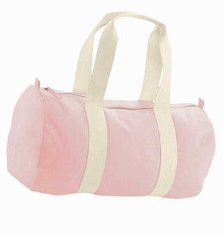 pale pink monogrammed cotton duffle bag