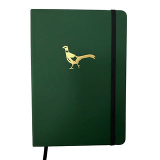 personalised notebook with gold foil pheasant for shooting weekends