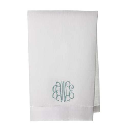 White Linen Hemstitch Guest Towel