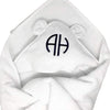 Baby bath Towel with little ears on with a large monogram