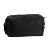 Black coloured waxed canvas wash bag without a monogram