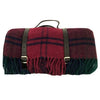 100% British wool with a nylon, water-resistant backing Picnic Rug in Red Check without a Monogram