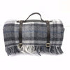 100% British wool with a nylon, water-resistant backing Picnic Rug in Grey Check without a Monogram
