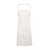 White 100% organic cotton apron, with no pockets