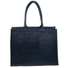 Navy Shopper bag made from 100% jute exterior with wipe-clean plastic lining without a monogram