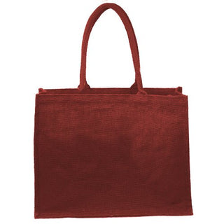 Red, Shopper bag made from 100% jute exterior with wipe-clean plastic lining without a monogram
