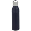 A navy, laser etched all purpose insulated bottle without a monogram