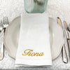 Monogrammed 100% linen Extra Large Hemstitch Napkin with a fold monogram - Initially London