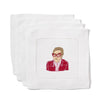 Monogrammed Fantasy Dinner Guest Cocktail Napkins with an embroidered Elton John