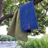 Fresh Green and soft blue Fleece picnic rug - Initially London