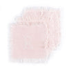 100% linen Fringed Coasters (set of 4) in an Pink colour. They have a letter monogram on.