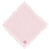 100% linen Fringed Napkins in a pink colour, with a small circle monogram in the corner