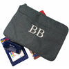 Water-resistant 600D polyester Laptop Cover in Grey with a large monogram
