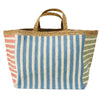 100% Organic Jute Striped Tote bag in Sherbet tones, without a monogram 