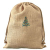 100% Jute Gift Sack embroidered with a Christmas tree motif - Initially London