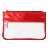 Vegan leather and clear vinyl Pouch in Red - Initially London