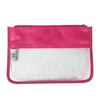 Vegan leather and clear vinyl Pouch in Pink - Initially London