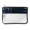Vegan leather and clear vinyl Pouch in Navy - Initially London