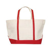 Red, Heavyweight 100% cotton canvas Large Boat Tote with no monogram