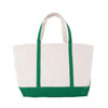 Green, Heavyweight 100% cotton canvas Large Boat Tote with no monogram