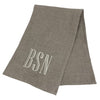 Ivory Monogrammed Linen Tea Towel with off-white lettering in Niagara font, made from 100% linen - Initially London