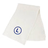 Natural Monogrammed Linen Tea Towel with a motif in royal blue thread, made from 100% linen - Initially London