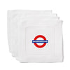 Set of Four London Themed Monogrammed Coasters with a motif of the tube map, made from a blend of 55% linen and 45% cotton - Initially London