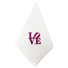 Monogrammed Love Motif Napkin with lettering in fuchsia thread, made from a blend of 55% linen and 45% cotton - Initially London