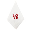 Monogrammed Love Motif Napkin with lettering in red thread, made from a blend of 55% linen and 45% cotton - Initially London
