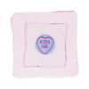 Set of Four Monogrammed Love Tokens Pink Drink Coasters made from 100% linen - Initially London