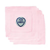 Set of Four Monogrammed Love Tokens Pink Drink Coasters made from 100% linen - Initially London