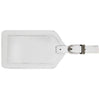 White Leather Luggage Tag made from 100% leather - Initially London