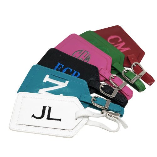 Monogrammed Luggage Tags made from 100% leather - Initially London