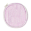 Pink Mini Bond Jewellery Case made from 100% cotton seersucker, which has a thin stripey pattern - Initially London