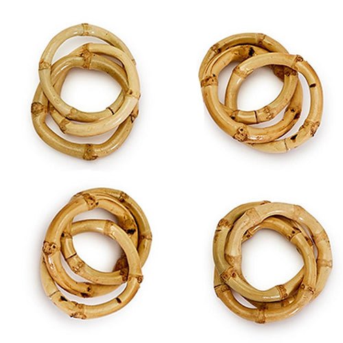 Bamboo Napkin Rings (set of 4) monogrammed by Initially London -