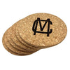 Cork Coasters (set of 6) monogrammed by Initially London -
