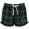 Flannel Shorts with Frilly Hem monogrammed by Initially London -
