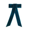 Small Teal Velvet Hair Bow made from Cotton velvet ribbon with metal easy clip fastening - Initially London