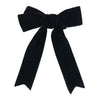 Large Black Velvet Hair Bow made from Cotton velvet ribbon with metal easy clip fastening - Initially London