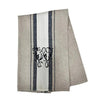 wide navy and white stripe Tea Towel monogrammed with a large W by Initially London 