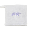 100% linen Lavender Potpourri Sachet with a script font monogram in the centre.