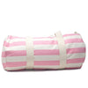 Pink Striped Cotton Duffle Bag made from 100% heavyweight organic cotton - Initially London