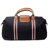 Black Walton Duffle made from 100% cotton canvas body, cotton webbing straps and vegan leather handles and trim - Initially London