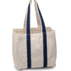 Navy Wiltshire Wine Carrier made from 100% Heavyweight Canvas with space for Four Wine Bottles - Initially London