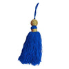 Metallic Blue Handmade Yarn Tassel made in Morocco - Initially London