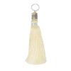 Ivory Moroccan Silk Tassel Keyring made from 100% Cactus silk - Initially London