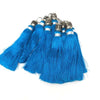 Electric Blue Moroccan Silk Tassel Keyrings made from 100% Cactus silk - Initially London