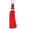 Red Moroccan Silk Tassel Keyring made from 100% Cactus silk - Initially London