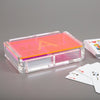 Neon Pink Perspex Card Case with a large laser etched monogram, made from 100% acrylic perspex - Initially London  